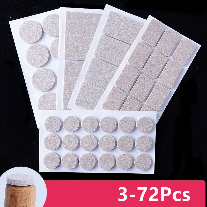 Furniture Foot Pad - 3-72Pcs Felt Chair Leg Pads 3mm
