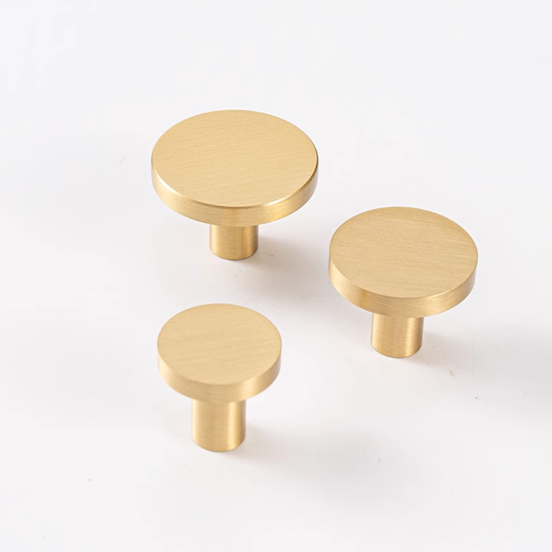 Furniture Hardware Restoration - Round Brass Kitchen Cabinet Drawer Knobs