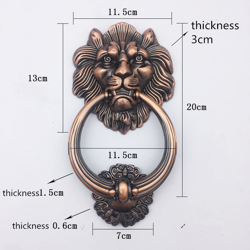 Furniture Hardware Restoration - Antique Bronze Lion Head Handle Door
