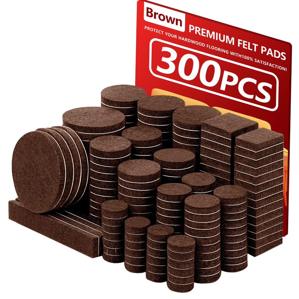 Furniture Foot Pad - 300PCS Felt Chair Leg Pads, Value