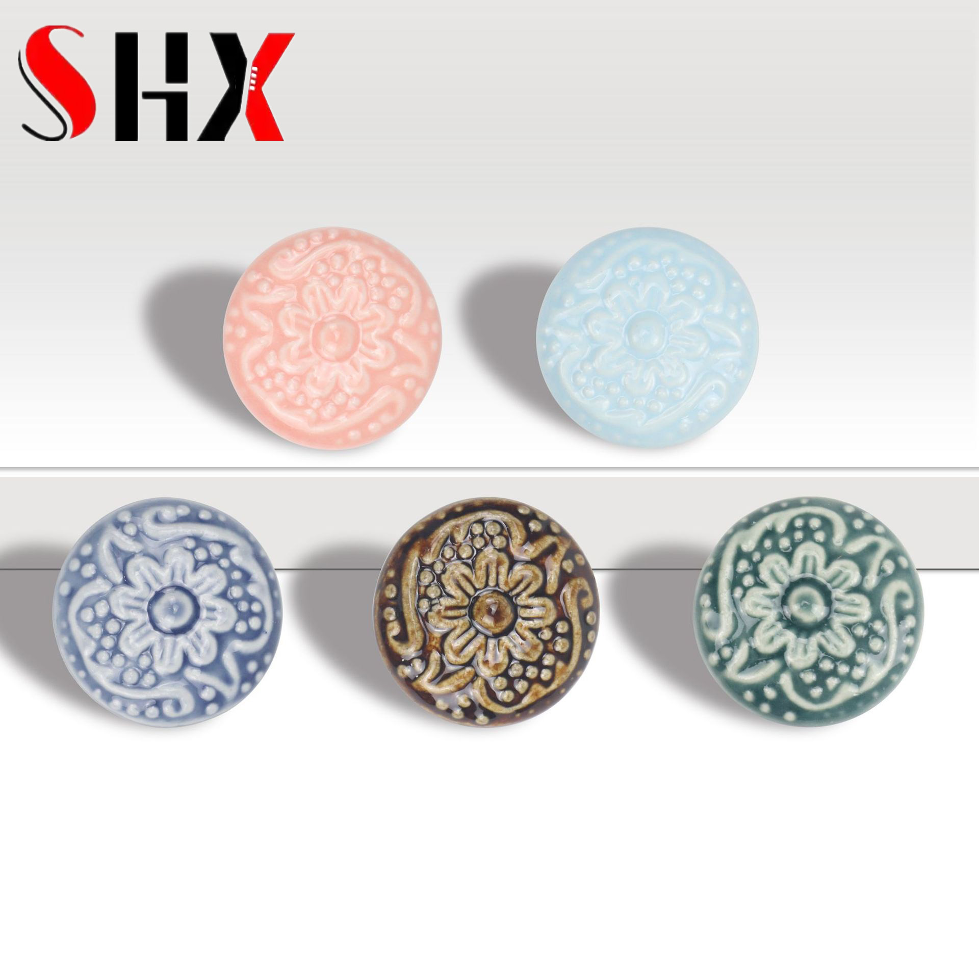 Furniture Hardware Paint - Colorful Floral Ceramic Handle Cabinet Door