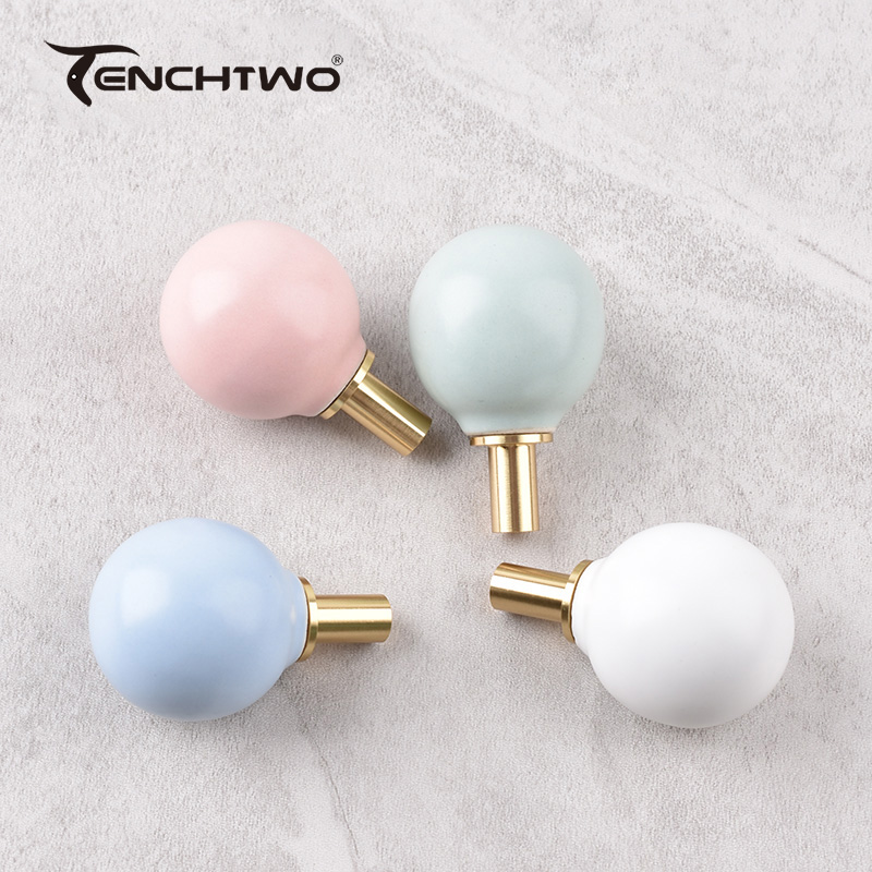 Round Ceramic Hook Clothes Han - Furniture Hardware Restoration ulasan dan harga