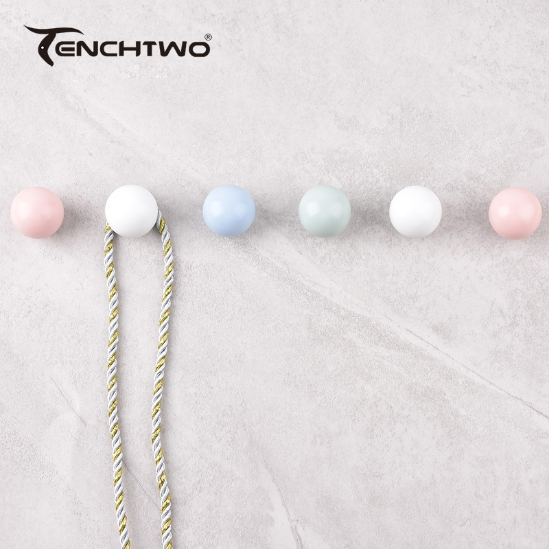 Round Ceramic Hook Clothes Han - Furniture Hardware Restoration ulasan dan harga