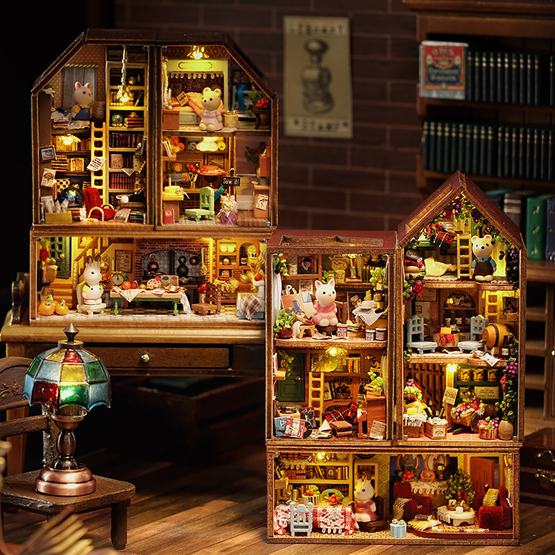 Wooden Dollhouse With Furnitur - Qh Furniture ulasan dan harga
