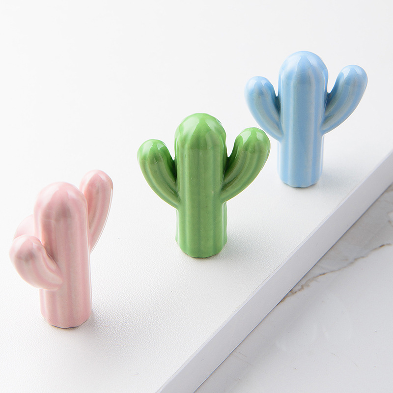 1/4pcs Colorful Ceramic Cactus - Unique Furniture Hardware ulasan dan harga
