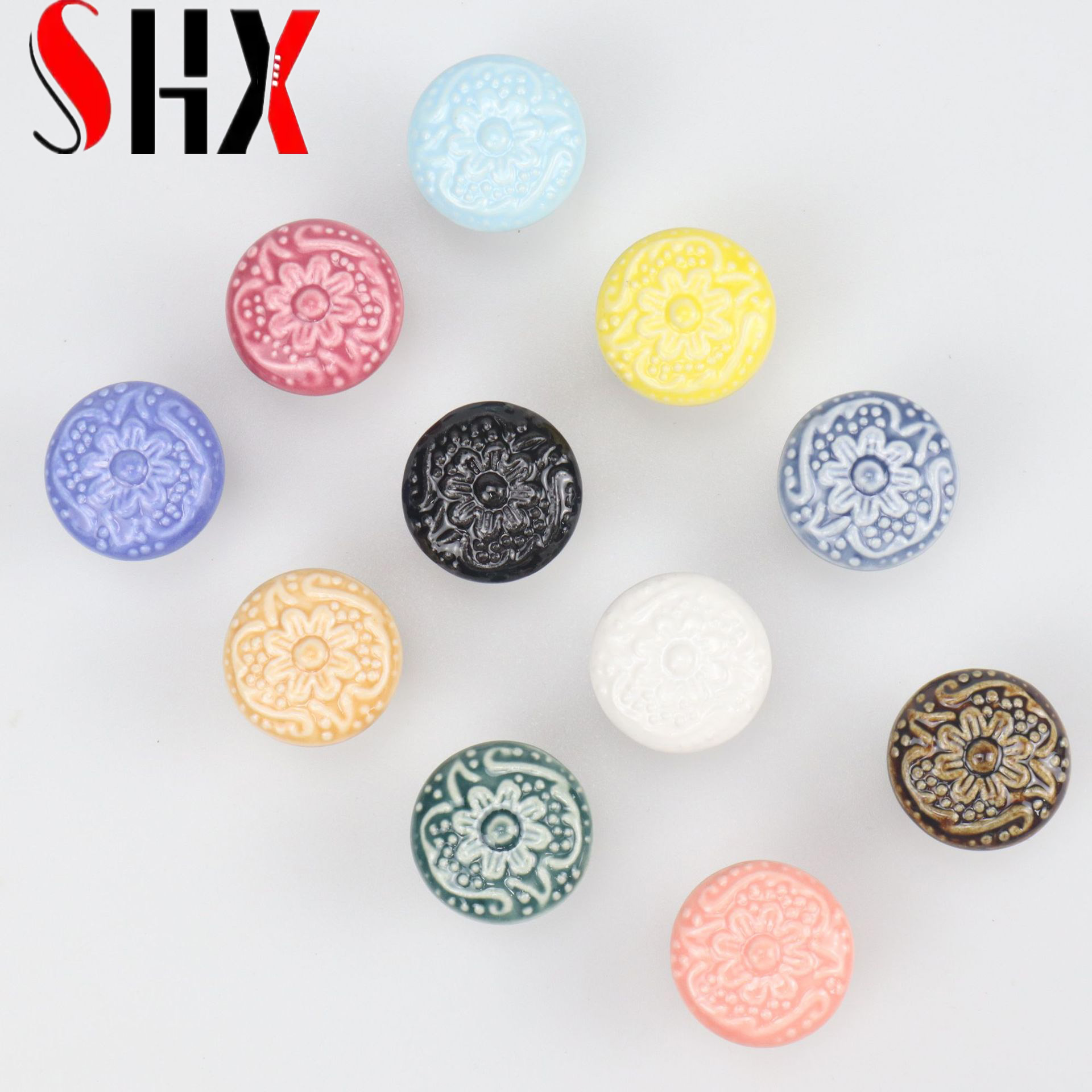 Colorful Floral Ceramic Handle - Furniture Hardware Paint ulasan dan harga