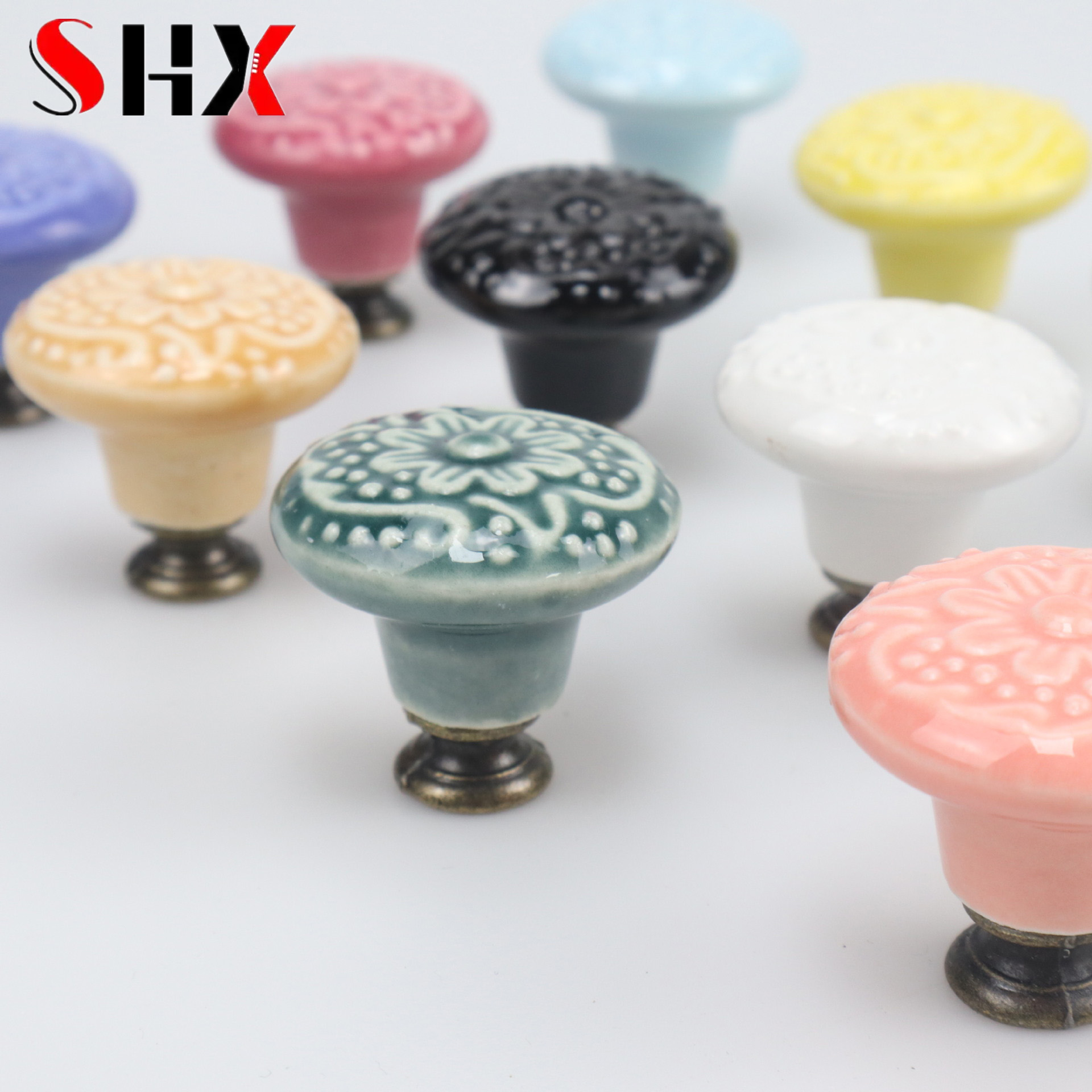 Colorful Floral Ceramic Handle - Furniture Hardware Paint ulasan dan harga